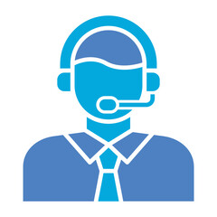 Customer Service Agent Glyph Two Color Icon