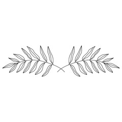 Floral Leaves line art