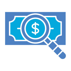 Loupe Money Glyph Two Color Icon