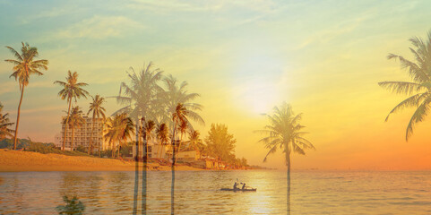 Fototapeta na wymiar Sunset in Phu Quoc, Vietnam 