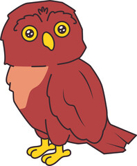 Cartoon cute baby owl bird vector illustration design for sticker, badge or textile