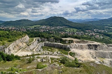 Fototapeta na wymiar scenery with the Kotouc quarry near the town of Stramberk
