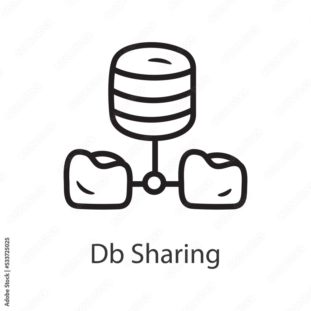 Poster db sharing filled outline icon design illustration. data symbol on white background eps 10 file