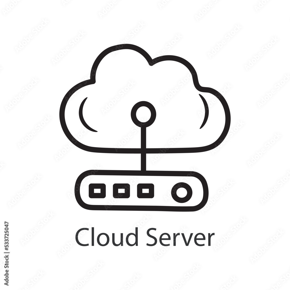 Poster cloud server filled outline icon design illustration. data symbol on white background eps 10 file
