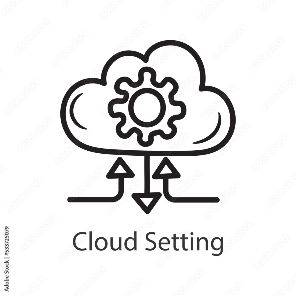 Poster cloud setting filled outline icon design illustration. data symbol on white background eps 10 file