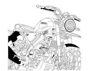 Motorcycle Line art vector illustration