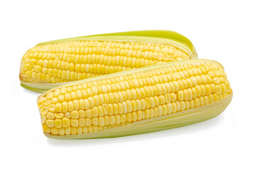 Corn isolated on white background with clipping path