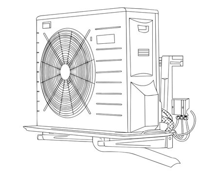 recommend clip art: AC Air conditioner Line art vector illustration