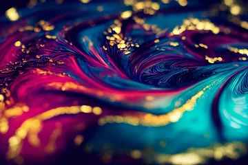 Natürlicher Luxus-Hintergrund. Der Stil beinhaltet die Strudel von Marmor oder die Kräuselungen von Achat. Sehr schöne blaue Lackierung mit Zusatz von Goldpulver © Viks_jin