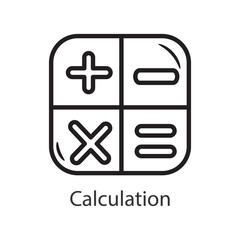 Fototapeta premium Calculation Filled Outline Icon Design illustration. Data Symbol on White background EPS 10 File
