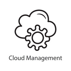 Cloud Management Filled Outline Icon Design illustration. Data Symbol on White background EPS 10 File