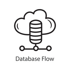 Database Flow Filled Outline Icon Design illustration. Data Symbol on White background EPS 10 File
