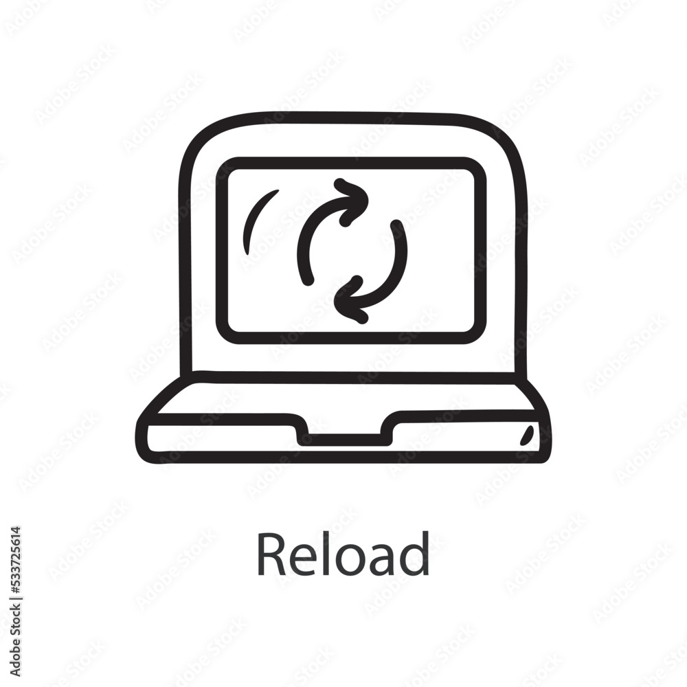 Poster Reload Filled Outline Icon Design illustration. Data Symbol on White background EPS 10 File