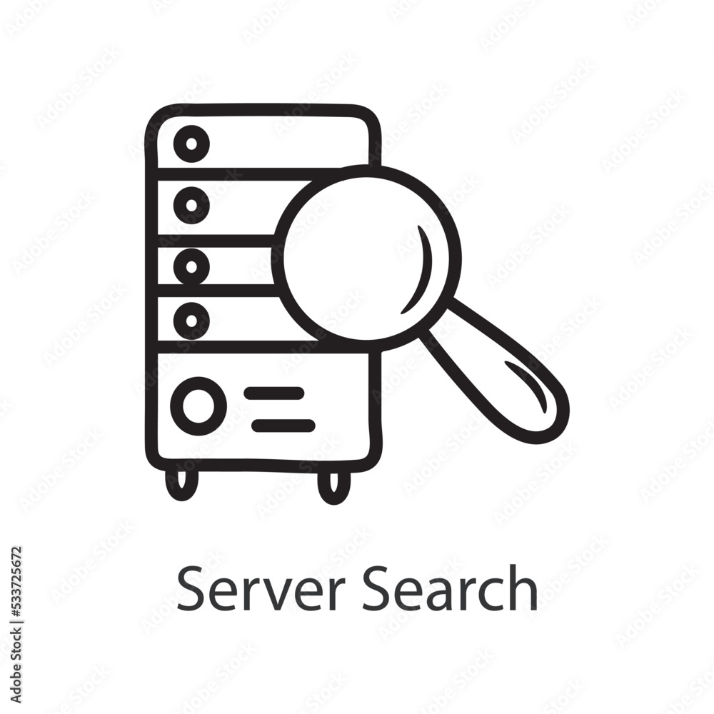 Poster server search filled outline icon design illustration. data symbol on white background eps 10 file