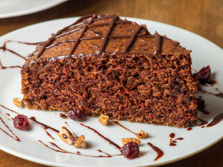 chocolate cake on a plate