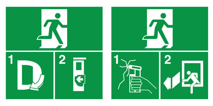 Adesivi per Mezzi, uscita di sicurezza, rompere il vetro, aprire la porta