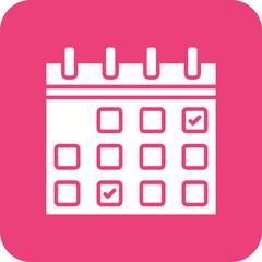 Calendar Multicolor Round Corner Glyph Inverted Icon