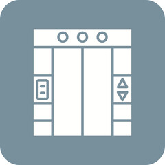 Elevator Multicolor Round Corner Glyph Inverted Icon