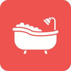 Bathtub Multicolor Round Corner Glyph Inverted Icon