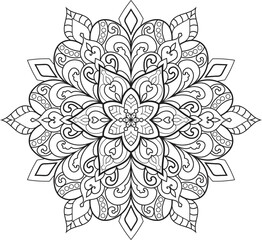 Oriental mystical pattern.Yoga mandala.Hand drawn illustration