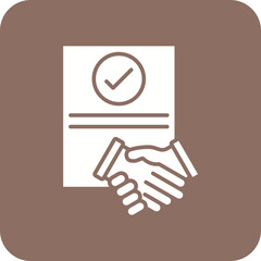 Fototapeta premium Agreement Multicolor Round Corner Glyph Inverted Icon