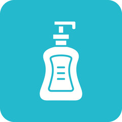 Shampoo Bottle Multicolor Round Corner Glyph Inverted Icon