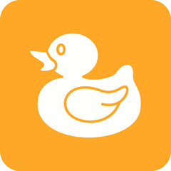Duck Multicolor Round Corner Glyph Inverted Icon