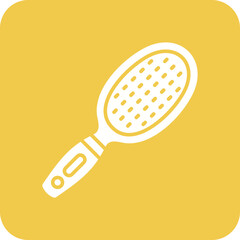 Hair Brush Multicolor Round Corner Glyph Inverted Icon