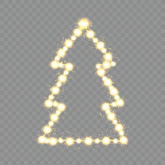 Christmas tree on transparent background. Vector