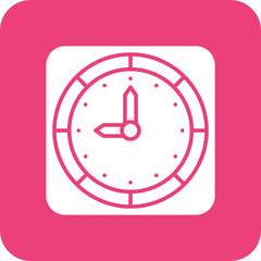 Wall Clock Multicolor Round Corner Glyph Inverted Icon