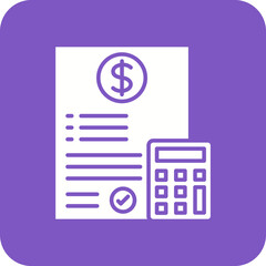 Accounting Multicolor Round Corner Glyph Inverted Icon