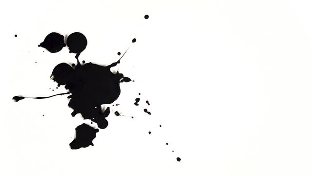 Abstract black ink drop