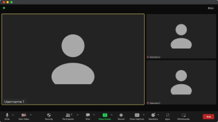 Template video conference user interface. Application for social communication. Call Window App template. Video Conference. Blank Wireframe.