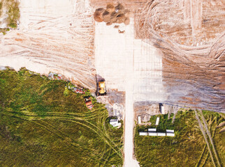 Aerial view on used fuel dump from power plant