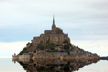 sea and the famous Abbey of Mont Saint Michel in the North of France