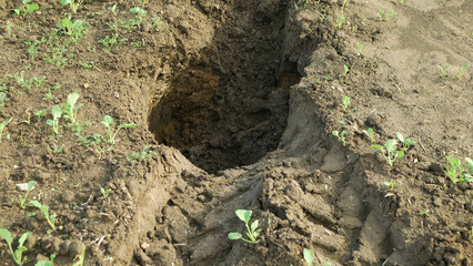Fields subsoil erosion damage tractor track hole pit soil inappropriately managed earth land...