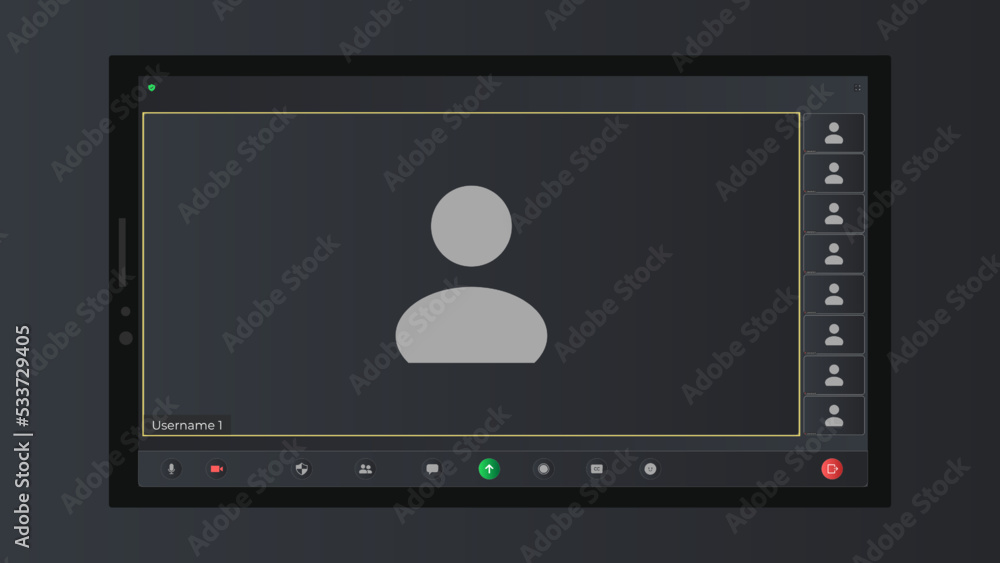 Poster video chat user interface. application for calls. video call screen mockup. digital communication. m