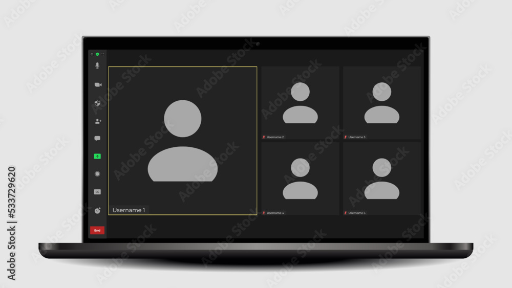 Poster video conferencing user interface. application for calls. video conferencing window overlay. video c