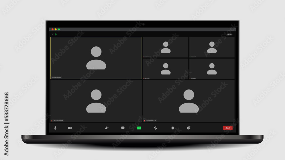 Poster video conference calls window overlay. video calls window overlay. video conferencing window overlay
