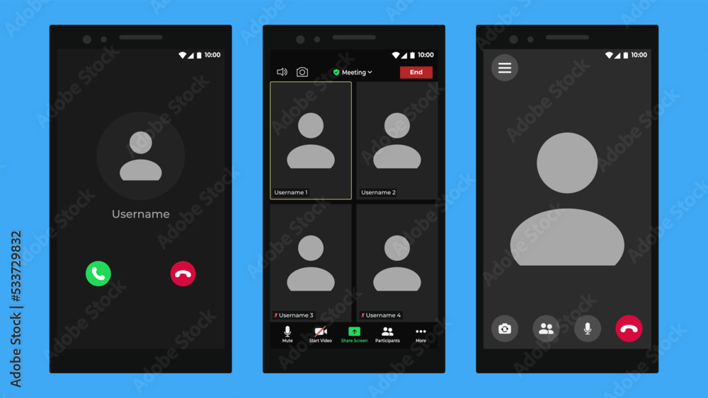 Poster video conference calls window overlay. user web video call window. video call screen mockup. online 