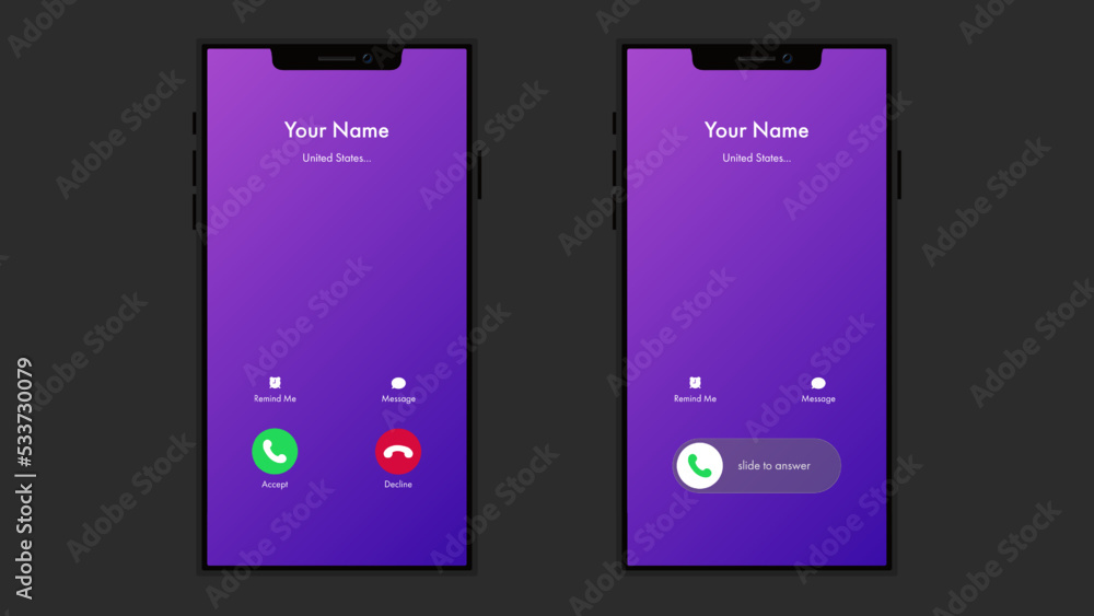 Aufkleber smartphone with incoming call on display,vector