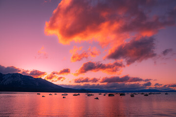 Summer sunset on the lake