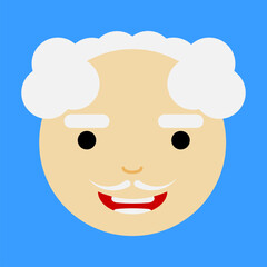 Avatar of Grandpa with Whitestach, White Eyebrow, and Big Smile.