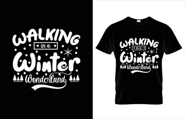 TYPOGRAPHY WINTER T-SHIRT DESIGN.