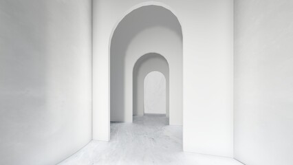 Fototapeta na wymiar Architecture interior background empty arched pass 3d render