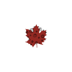 Fototapeta premium Fall leaf icon vector illustration. Hand drawn colorful design. Isolated graphic symbols. Autumn single art sign. Boho scandi colors. Nature abstract concept