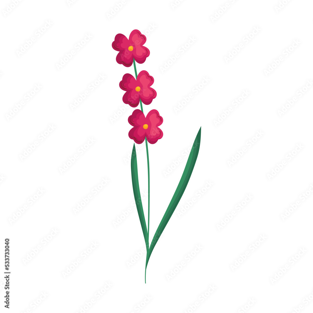 Canvas Prints pink flowers stem