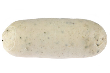 traditional Bavarian Weisswurst (white sausage) isolated on white background
