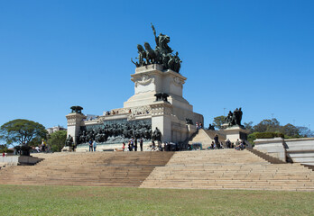 Monument to the Independence of Brazil inside the Independence Park, wtih a stunning blue sky, Ipiranga, Sao Paulo, Brazil - Monumento à Independência do Brazil no Parque da Independência em São Paulo