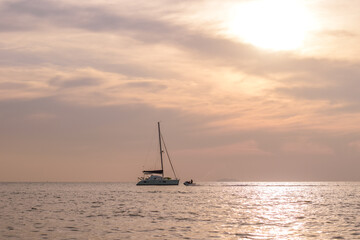 sailboat at sunset